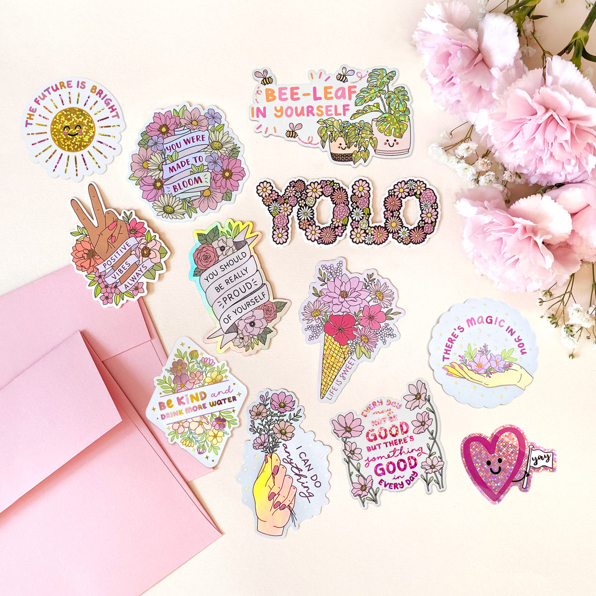 The Rosy Redhead Happy Sticker Bundle