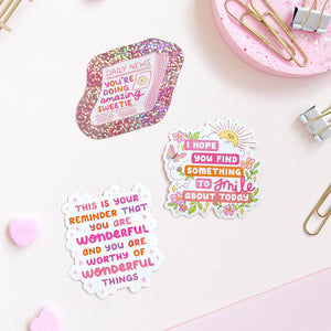 The Rosy Redhead waterproof positive Sticker Bundle