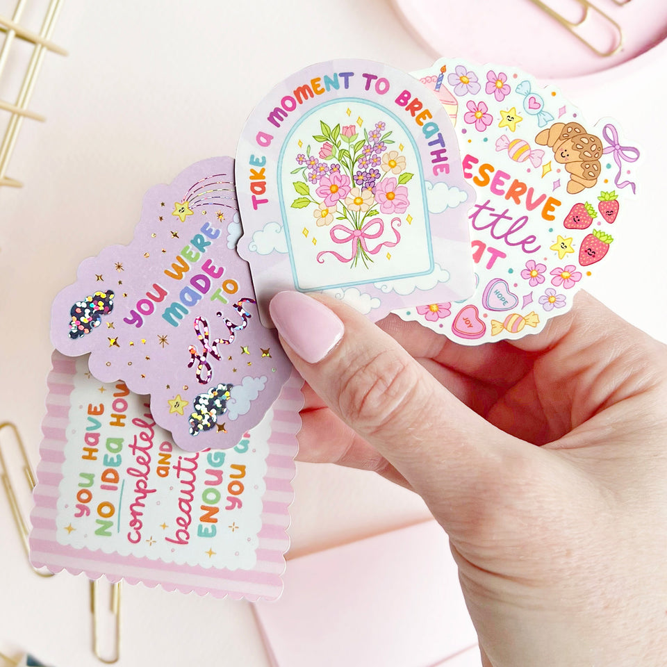 The Rosy Redhead waterproof positive Sticker Bundle