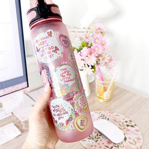 The Rosy Redhead waterproof cute stickers on bottle