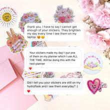 Load image into Gallery viewer, The Rosy Redhead waterproof positive Sticker Bundle Review