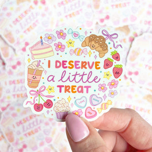 The Rosy Redhead I Deserve A Little Treat Cute Waterproof Sticker
