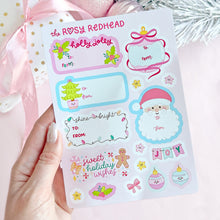 Load image into Gallery viewer, The Rosy Redhead Christmas Gift Labels Cute Holiday stickers Sheet