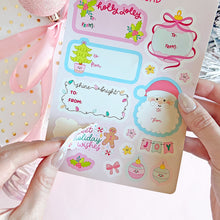 Load image into Gallery viewer, The Rosy Redhead Christmas Peel Stick Gift Labels Cute Holiday stickers Sheet