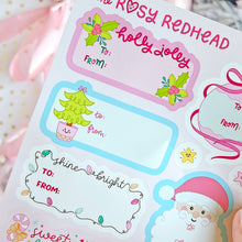 Load image into Gallery viewer, The Rosy Redhead Christmas Peel Stick Gift Labels Cute Holiday stickers Sheet