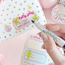 Load image into Gallery viewer, The Rosy Redhead Christmas Peel Stick Gift Labels Cute Holiday stickers Sheet