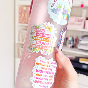 The Rosy Redhead Happy Cute Smile Waterproof Sticker