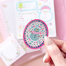 Load image into Gallery viewer, The Rosy Redhead Glitter Waterproof Snowman Snowflake Positive Cute Quote Sticker