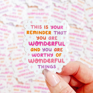 The Rosy Redhead Postive Self-Love Quote Waterproof sticker