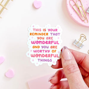 The Rosy Redhead Postive Self-Love Quote Waterproof sticker