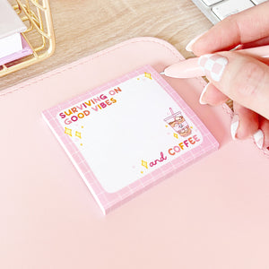 The Rosy Redhead Cute Sticky Notes Pink Stationery Coffee