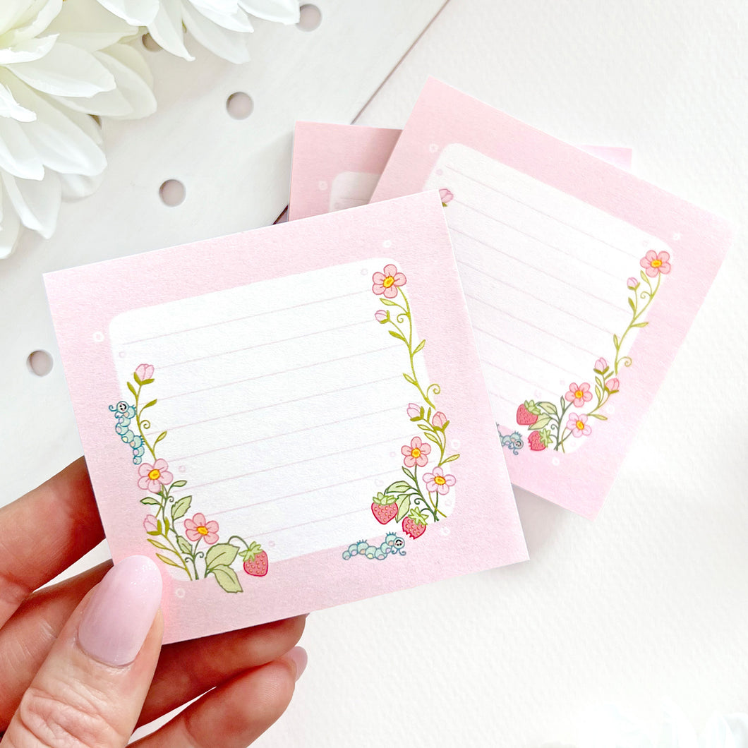 Sticky-Notes-Strawberry-Patch-Cute-Floral-Spring-Stationery