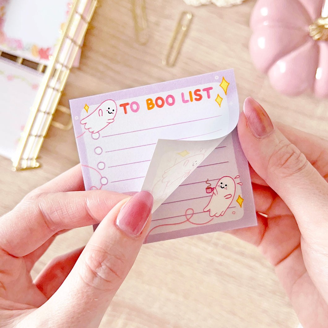 The Rosy Redhead Spooky Cute Halloween To Boo List Sticky Notes Notepad