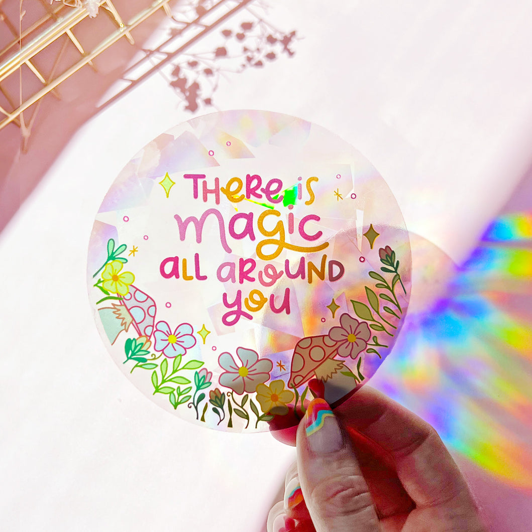 The Rosy Redhead Suncatcher Rainbow Decal Magic Quote