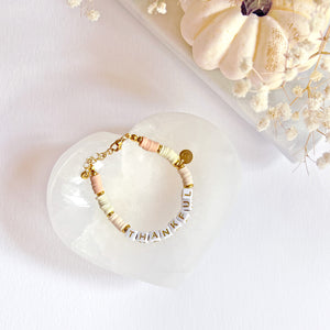 The Rosy Redhead Cute Word Bracelet Thankful Fall