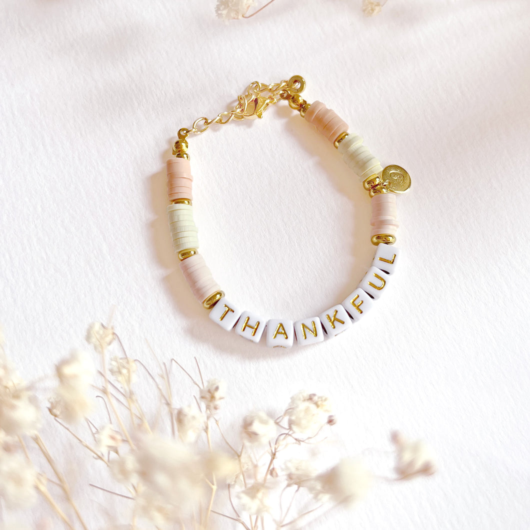 The Rosy Redhead Cute Word Bracelet Thankful Fall