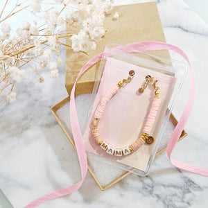 The Rosy Redhead Cute Word Bracelet Pink Gift Box