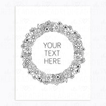 Load image into Gallery viewer, The-Rosy-Redhead-Art-Print-Floral Wreath-Custom-Black White