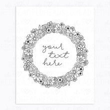 Load image into Gallery viewer, The-Rosy-Redhead-Art-Print-Floral Wreath-Custom-Black White
