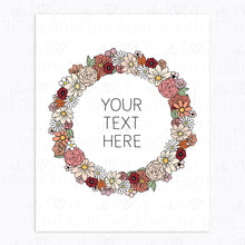 Load image into Gallery viewer, The-Rosy-Redhead-Art-Print-Floral Wreath-Custom-Fall Decor