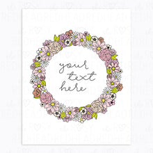 Load image into Gallery viewer, The-Rosy-Redhead-Art-Print-Floral Wreath-Custom-Pink Flowers