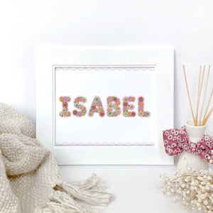 The Rosy Redhead-Art-Floral Alphabet-Custom Print-Bedroom-Pink