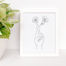 Load image into Gallery viewer, The Rosy Redhead-Fingers Crossed Flowers-Gallery Wall Print Black White