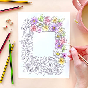 The Rosy Redhead Free Floral Coloring Sheet activity