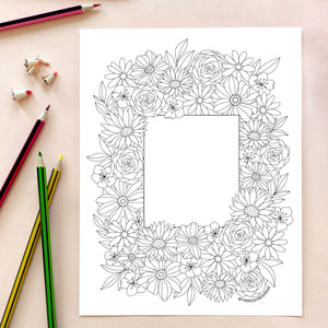 The Rosy Redhead Free Floral Coloring Sheet activity