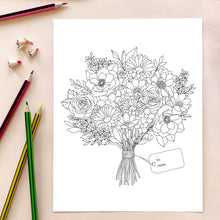 Load image into Gallery viewer, The Rosy Redhead Free Floral Coloring Sheet activity