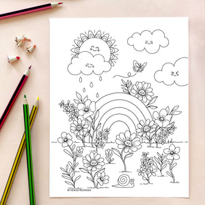 The Rosy Redhead Free Floral Coloring Sheet activity