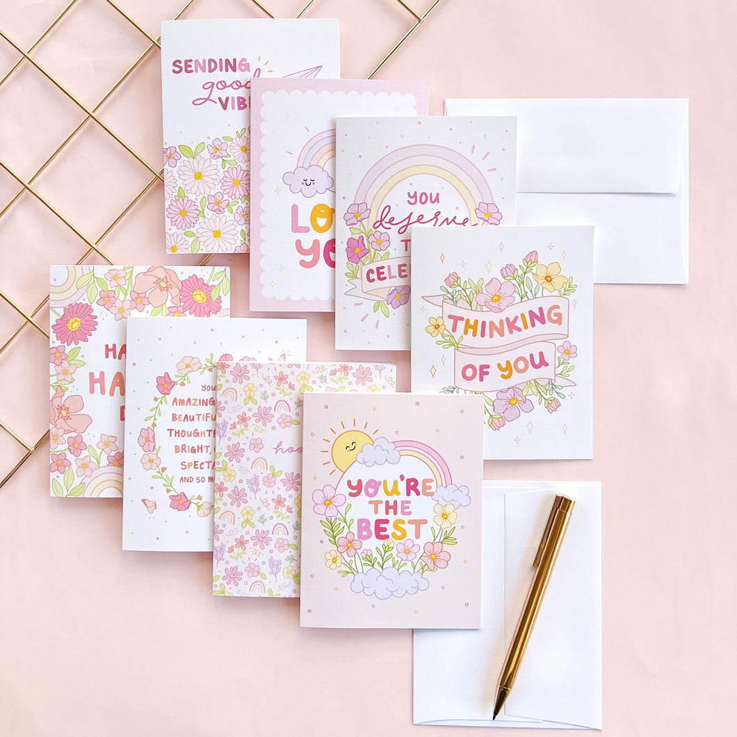 The Rosy Redhead Greeting Card cute floral encouragement