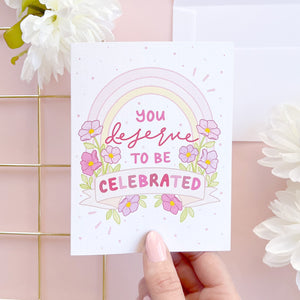 The Rosy Redhead Greeting Card cute floral celebration