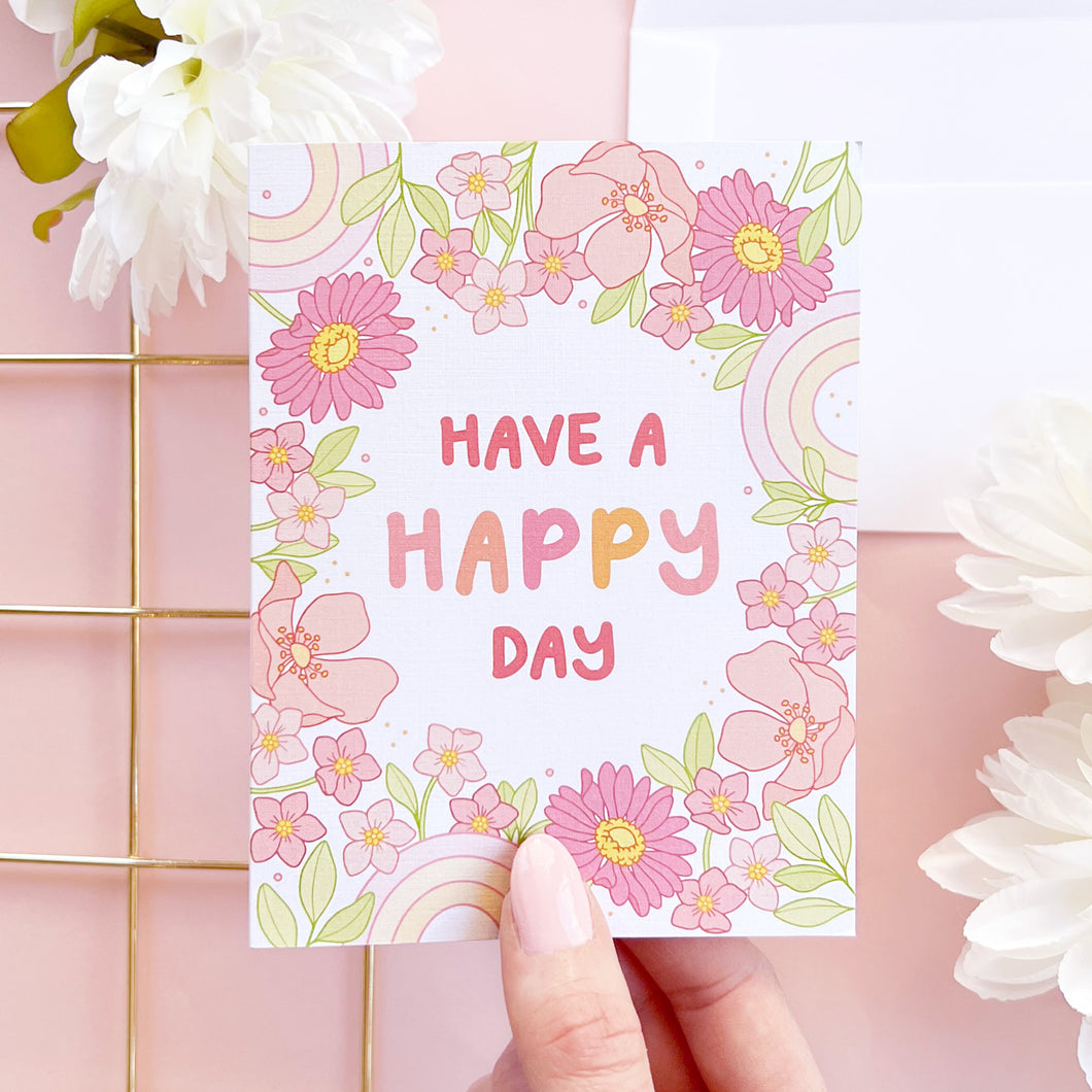 The Rosy Redhead Greeting Card floral happy day