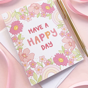 The Rosy Redhead Greeting Card floral happy day