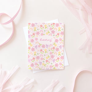 The Rosy Redhead Greeting Card floral hooray fun