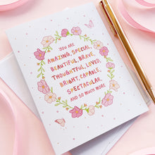 Load image into Gallery viewer, The Rosy Redhead Greeting Card floral thoughtful