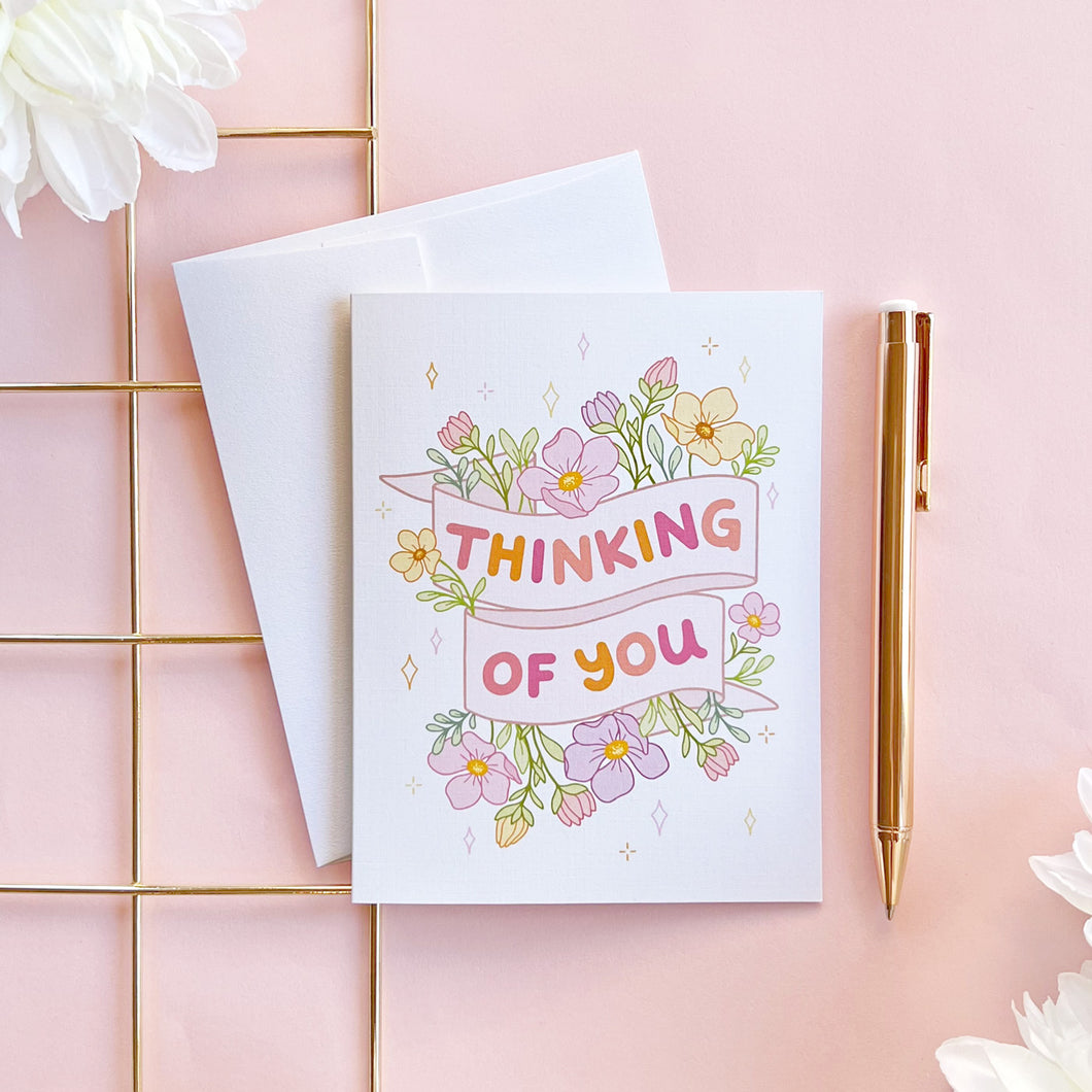 The Rosy Redhead Thinking Of You Greeting Card floral