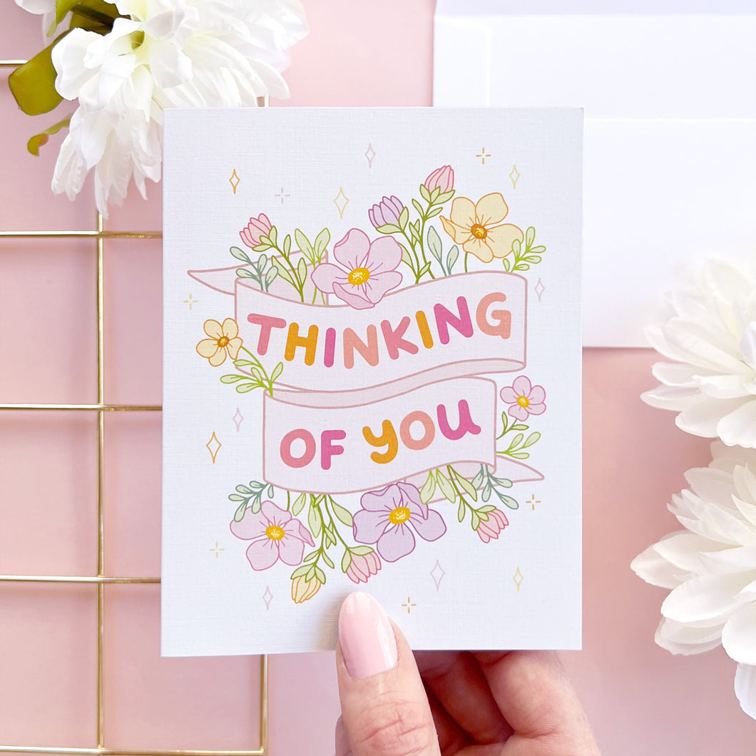 The Rosy Redhead Thinking Of You Greeting Card floral