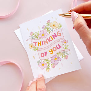 The Rosy Redhead Thinking Of You Greeting Card floral