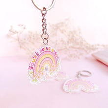 Load image into Gallery viewer, The Rosy Redhead Acrylic Keychain Rainbow Positivity