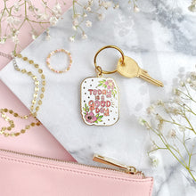 Load image into Gallery viewer, The Rosy Redhead Key chain enamel gold positive affirmation