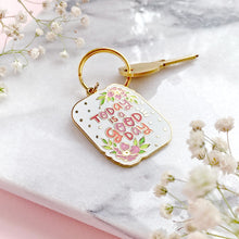 Load image into Gallery viewer, The Rosy Redhead Key chain enamel gold positive affirmation