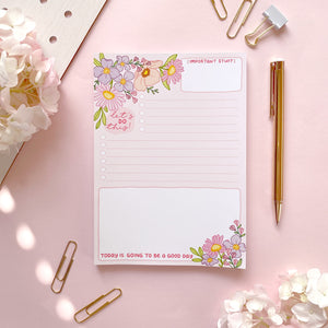 The Rosy Redhead Floral Desk Notepad