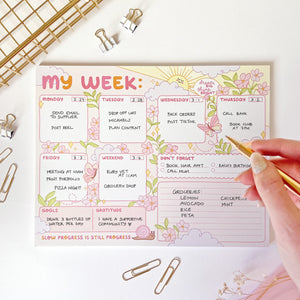 The Rosy Redhead Weekly Cute Happy Notepad