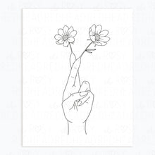 Load image into Gallery viewer, The Rosy Redhead-Art Print-Fingers Crossed-Modern Simple Floral Line art