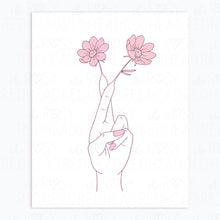 Load image into Gallery viewer, The Rosy Redhead-Art Print-Fingers Crossed-Modern Simple Floral Line art