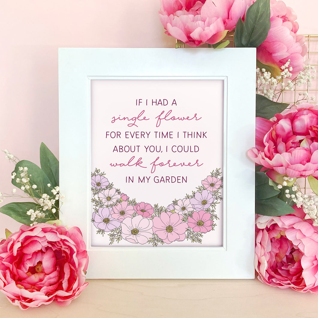 Floral Garden Illustration Quote Print Claudia Grandi