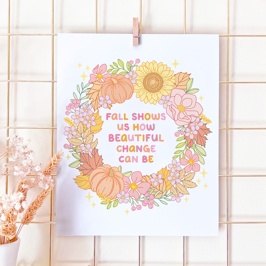 The Rosy Redhead Pastel Fall Art Print