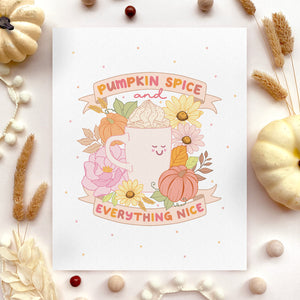 The Rosy Redhead Cute pumpkin Spice Fall art print